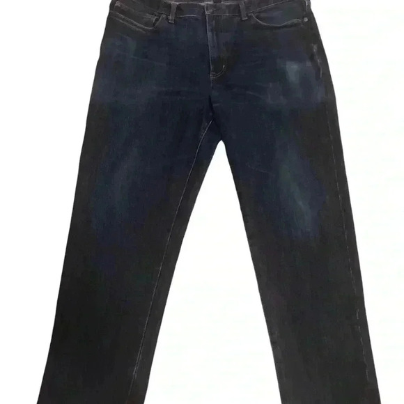 Lands End Square Rigger Mens Sz 40 Traditional Fit Dark Was Blue Jeans - Picture 2 of 7